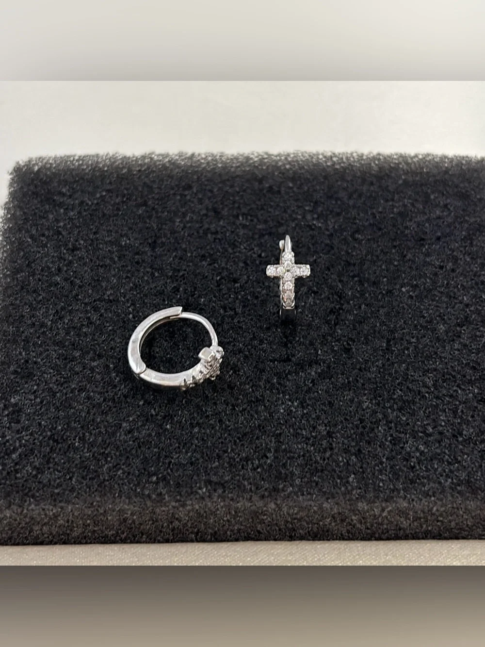 13mm Cross Hoop Earrings for Men Women Streetwear Punk Hip Hop Unisex Earrings